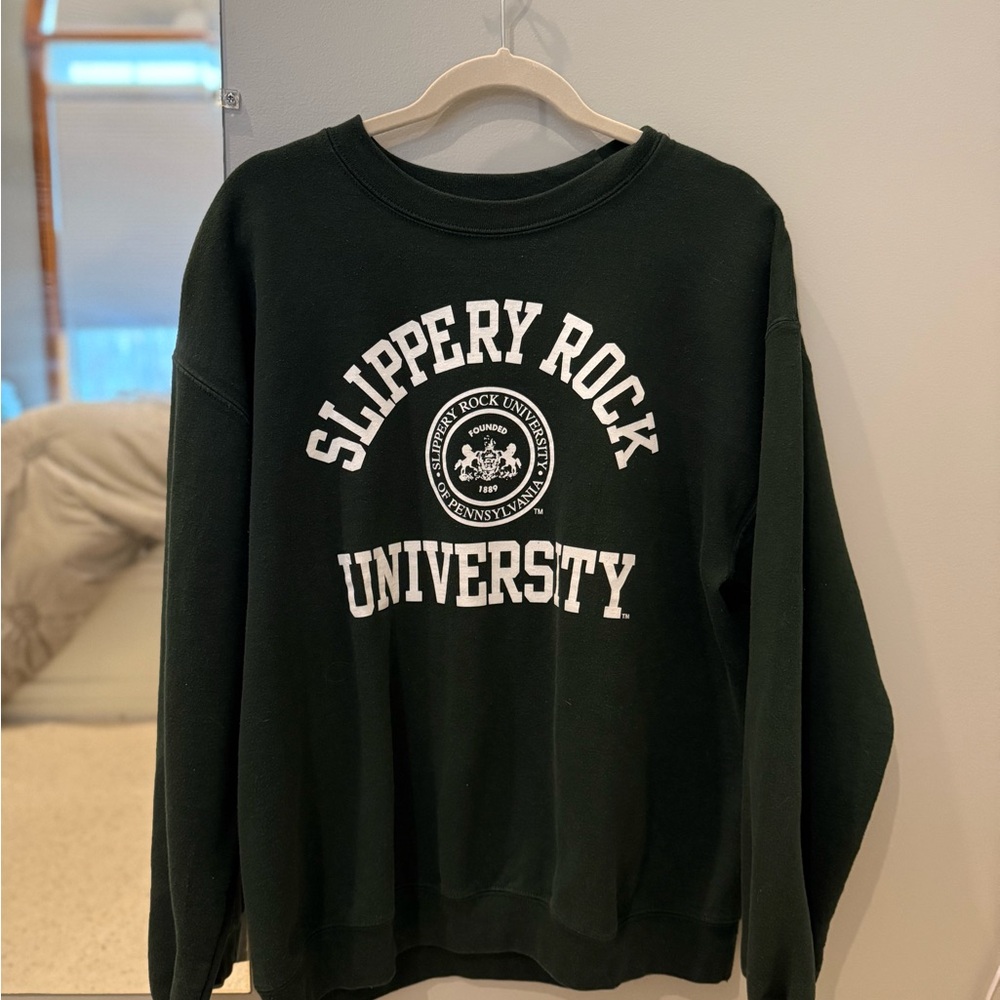 Slippery Rock University Green Sweatshirt Size L (Unisex)